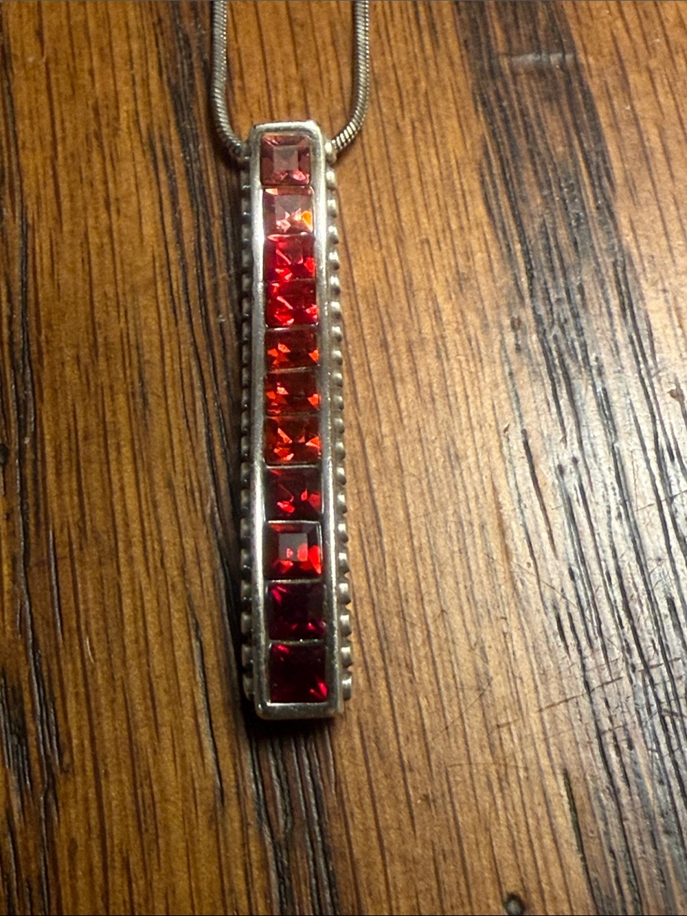 brighton Red Gradient Crystal Bar Necklace - Women Jewelry